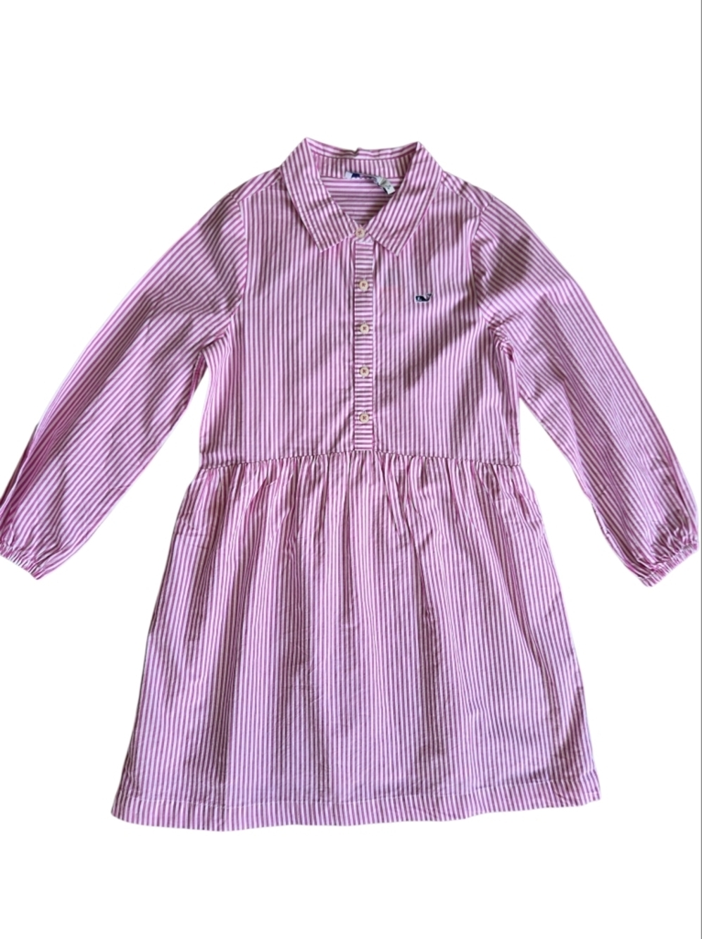 Vineyard Vines Pink White Stripe Button Down Shirt Dress NWT Small